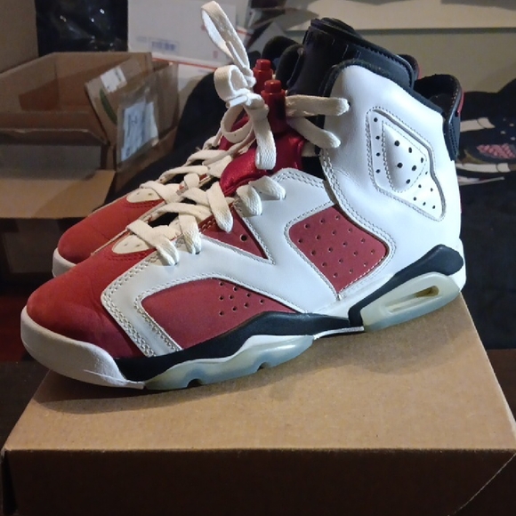 Jordan 6 Retro (GS) Rare Carmine Sneakers W/2020 Tag Boys 6Y Girls 7.5 EUC - Picture 2 of 9